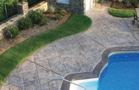 12x12 stone tile stamped concrete – lower-mid Michigan