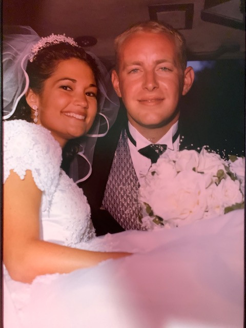Bride and Groom in Vehicle
