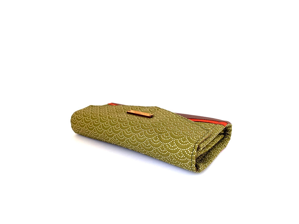 Miniature : Portefeuille Compagnon - MAXI'z  Seigaiha kaki