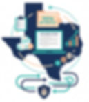 Illustration of TEFA assessment guidance with testing forms, progress charts, and Texas-themed education icons, representing the approved testing options for TEFA participants.