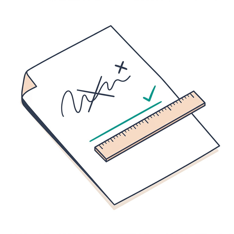 Illustration comparing a vague crossed-out line and a precise ruled line, representing what makes an IEP goal measurable.