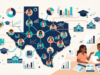 Illustration showing statewide demographic and application data for the Texas Education Freedom Accounts program.