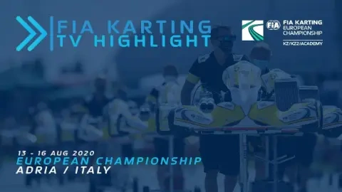 Still from the FIA Karting 2020 TV highlights