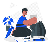 Children preparing their backpack-cuate.png