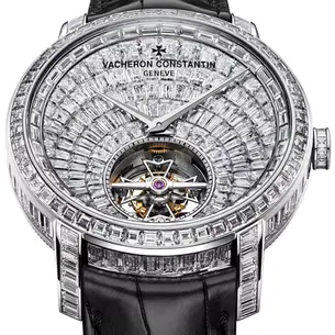 VACHERON CONSTANTIN TRADITIONNELLE TURBILLION HIGH JEWELLERY WATCH IS PAVED IN DIAMONDS