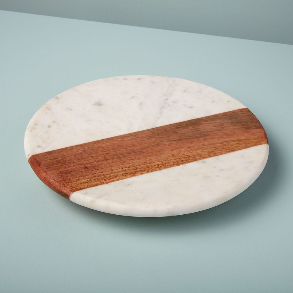 white marble &wood lazy susan