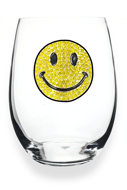 The Queens' Jewels Smiley Face Stemless Glass
