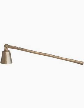 7-1/2"L x 2"H Brass Candle Snuffer, Gold Finish
