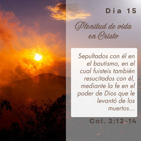 Día 15: Plenitud de vida en Cristo Jesús