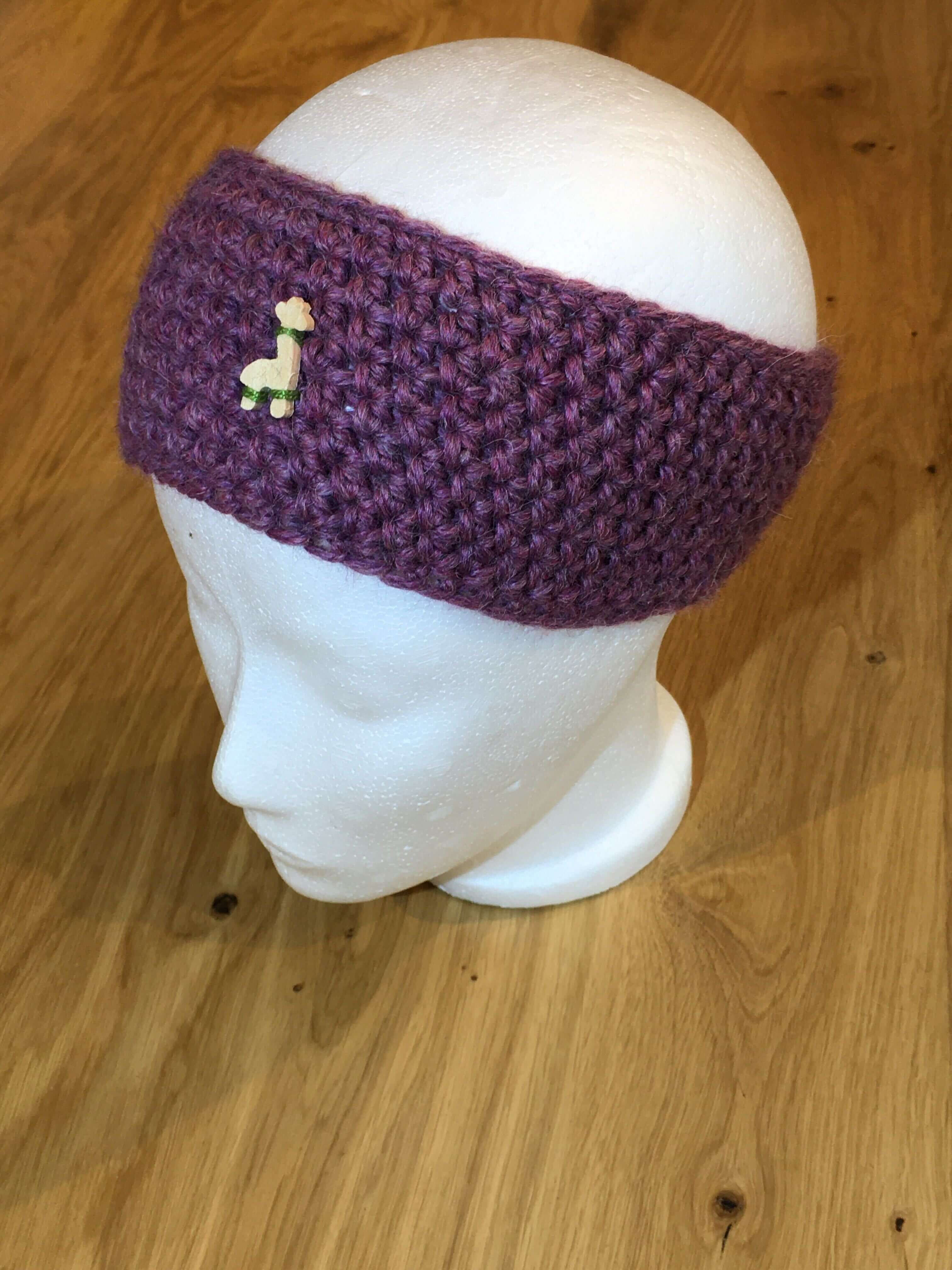 Alpaka Stirnband Violett