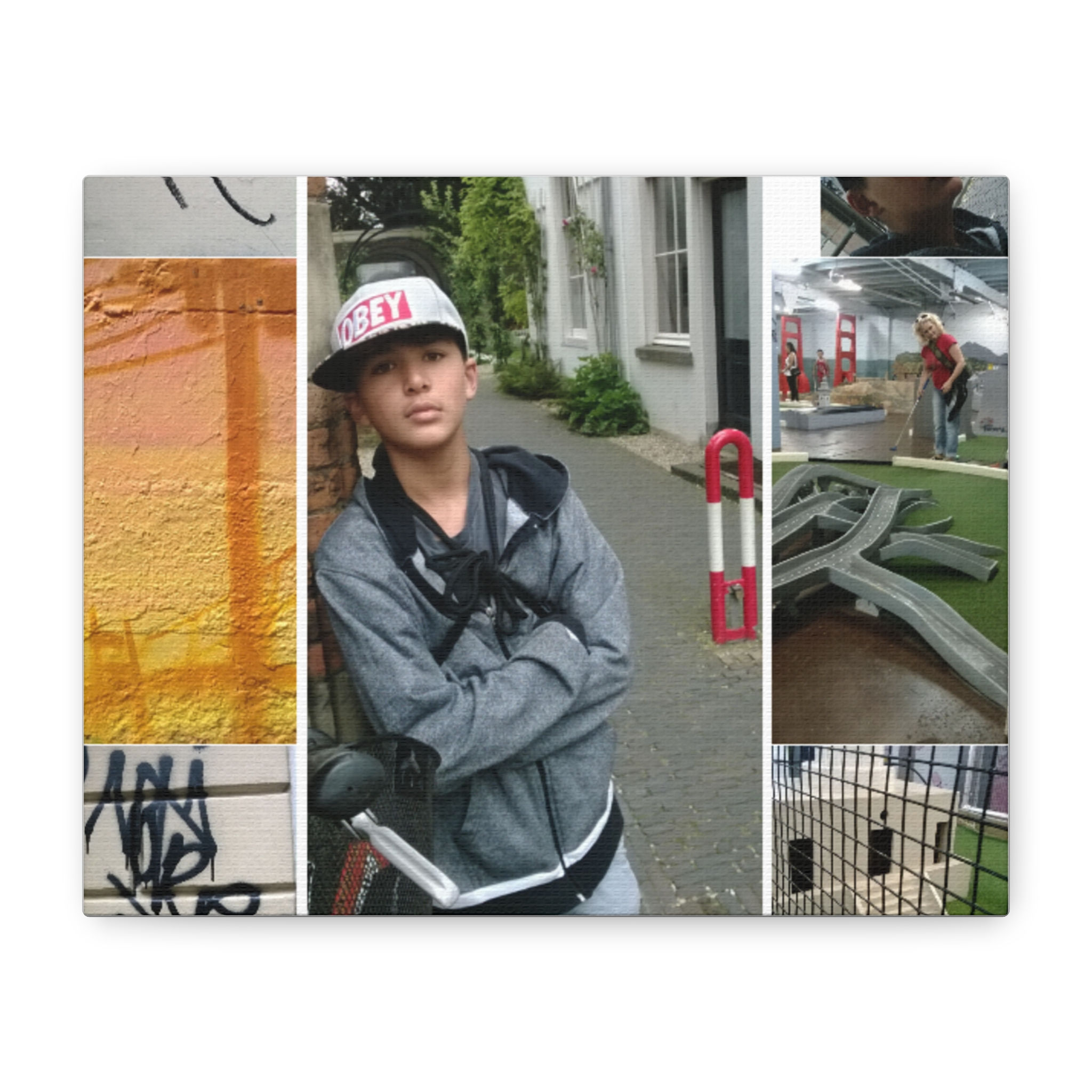 Urban Skateboarding Photo Collage Canvas