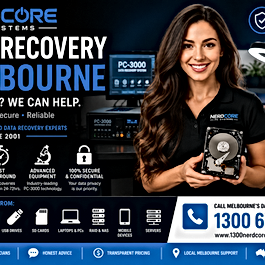 Best Data Recovery in Melbourne Best Data Recovery in Melbourne | Recover Lost Files Fast | Nerdcore PC Systems Professional Data Recovery Services Melbourne Lost important files? Whether it's priceless family photos, business documents, accounting records, videos, or years of work, Nerdcore PC Systems provides professional data recovery services in Melbourne designed to recover your data quickly, safely, and securely. Since 2001, our Melbourne technicians have helped thousands of home users and businesses recover lost data from failed hard drives, SSDs, USB drives, memory cards, RAID arrays, laptops, Macs, desktops, and external storage devices. Using professional recovery equipment including PC-3000 technology, we diagnose logical and physical failures and work to maximise your chances of successful recovery. Why Choose Nerdcore PC Systems for Data Recovery? When your data is valuable, experience matters. ✔ Established Since 2001 More than two decades of professional computer repair and specialist data recovery experience serving Melbourne and Australia. ✔ Advanced Recovery Equipment We utilise industry-leading recovery hardware and software, including professional PC-3000 diagnostic and recovery systems capable of recovering data from many complex storage failures. ✔ No Data, No Fee For eligible recovery services, if we cannot recover your data, you don't pay for the recovery service.* ✔ Fast Turnaround Many logical recoveries can be completed within 24–72 hours, while complex mechanical recoveries are prioritised as quickly as possible depending on damage and replacement parts availability. ✔ Free Initial Assessment Every storage device is professionally assessed before any recovery begins, allowing us to provide an accurate diagnosis and transparent quotation. ✔ Confidential & Secure Your privacy is extremely important. All customer data is handled confidentially throughout the recovery process. ✔ Melbourne Based Local technicians with Australia-wide mail-in recovery options. Devices We Recover Data From We recover data from virtually every modern storage device including: Internal Hard Drives (HDD) Solid State Drives (SSD) NVMe SSDs External Hard Drives USB Flash Drives SD Cards Micro SD Cards CF Cards RAID Arrays NAS Storage Desktop Computers Gaming PCs Windows Laptops MacBooks Data Recovery iMacs Mobile Phones Tablets Servers Types of Data Loss We Recover - Who is the best Data Recovery in Melbourne? Our engineers regularly recover data from: Deleted files Accidental formatting Corrupted drives Operating system failure Virus and ransomware damage Water damaged devices Fire damaged storage Broken USB drives Clicking hard drives Failed SSD controllers Firmware corruption Bad sectors PCB failures Head crashes RAID failures Power surge damage Mechanical drive failures The sooner you stop using the affected device after data loss, the better the chances of successful recovery. Continuing to power on a failing drive can reduce the likelihood of recovering important files. Best Data Recovery In Melbourne? Our Data Recovery Process Step 1 — Device Assessment - Who is the best Data Recovery in Melbourne? Our technicians inspect your storage device to determine whether the issue is logical, electronic, firmware-related, or mechanical. Step 2 — Diagnosis Using professional diagnostic equipment, we identify the safest recovery method. Step 3 — Recovery Data is extracted using specialist recovery hardware and software designed to minimise further damage. Step 4 — Verification Recovered files are checked for integrity and organised where possible. Step 5 — Secure Return Recovered data is copied to a new storage device ready for collection or secure delivery. Benefits of Choosing Nerdcore PC Systems Choosing the right recovery company can make the difference between recovering your memories—or losing them forever. Industry Experience Operating since 2001 with thousands of successful repairs and recoveries. Honest Advice If recovery isn't economically worthwhile, we'll tell you before unnecessary costs are incurred. Transparent Pricing No hidden surprises. Every customer receives an upfront quotation after assessment. Business & Residential Recovery From single family photos to critical business databases, every recovery receives the same professional attention. Emergency Recovery Options Urgent recovery services are available for businesses requiring rapid turnaround where possible. Local Melbourne Support Speak directly with technicians—not overseas call centres. Common Signs Your Drive Needs Professional Recovery Who is the best Data Recovery in Melbourne? Computer no longer detects the drive Clicking or ticking noises Files have suddenly disappeared Drive asks to be formatted Blue screen after connecting storage SSD no longer appears in BIOS Slow access before total failure External drive powers on but cannot be opened RAID array failure Water or impact damage If you experience any of these symptoms, immediately stop using the drive to reduce the risk of permanent data loss. Why Melbourne Customers Trust Nerdcore Our customers choose Nerdcore because we combine specialist recovery equipment, honest advice, transparent pricing, experienced technicians, and exceptional customer service. Whether you've accidentally deleted years of family photos or your business server has failed unexpectedly, our goal is simple: Recover your valuable data safely with the highest possible success rate. Frequently Asked Questions Can deleted files really be recovered? Yes. If the storage device hasn't been significantly overwritten, deleted files can often be successfully recovered using professional recovery techniques. How much does data recovery cost? Pricing depends on the type of device, the cause of failure, and the complexity of the recovery. Every device is assessed before an exact quotation is provided. How long does recovery take? Many logical recoveries are completed within 24–72 hours, while mechanical recoveries requiring parts may take longer depending on complexity. What should I do if my hard drive is clicking? Turn it off immediately. Continuing to power a mechanically failing drive can significantly reduce recovery success. Can you recover SSD drives? Yes. We recover data from SATA SSDs, NVMe SSDs, M.2 drives and many enterprise solid-state storage devices. Can you recover MacBook data? Absolutely. We recover data from MacBooks, iMacs, Mac Minis and Apple storage devices. Is my information confidential? Yes. Customer privacy and data security are taken seriously throughout every stage of the recovery process. What devices can you recover? We recover data from: PCs Macs Hard Drives SSDs USB Drives SD Cards RAID Arrays NAS Devices Servers Mobile Phones External Drives Contact Nerdcore PC Systems If you've lost valuable data, don't risk making the problem worse by attempting DIY recovery software or repeatedly powering on a failing device. Contact Nerdcore PC Systems today for a professional assessment and discover why Melbourne customers have trusted our experienced technicians with their valuable data since 2001. Recover your files. Recover your memories. Recover your business. Grow Your IT Knowledge With Nerdcore PC Technicians