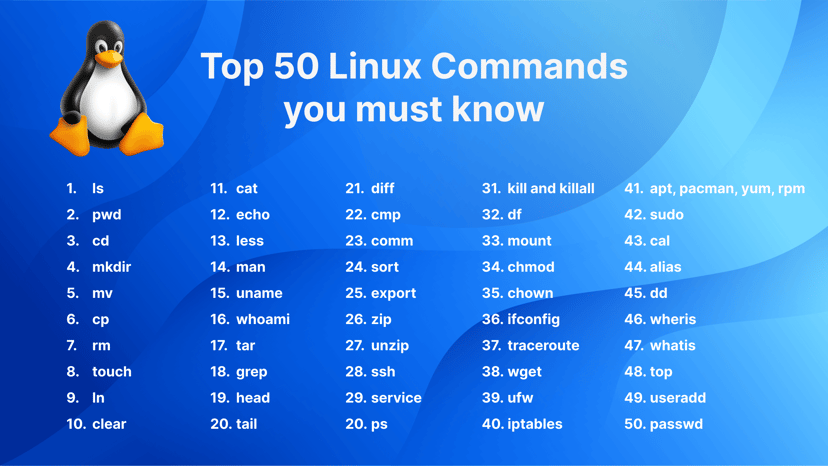 50+ Essential Linux Commands: A Comprehensive Guide