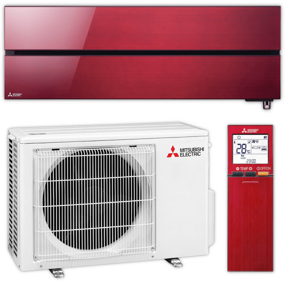 Mitsubishi Klimaanlage Set – MSZ-LN – Hyper Heating – Ruby Red – 3,5 kW