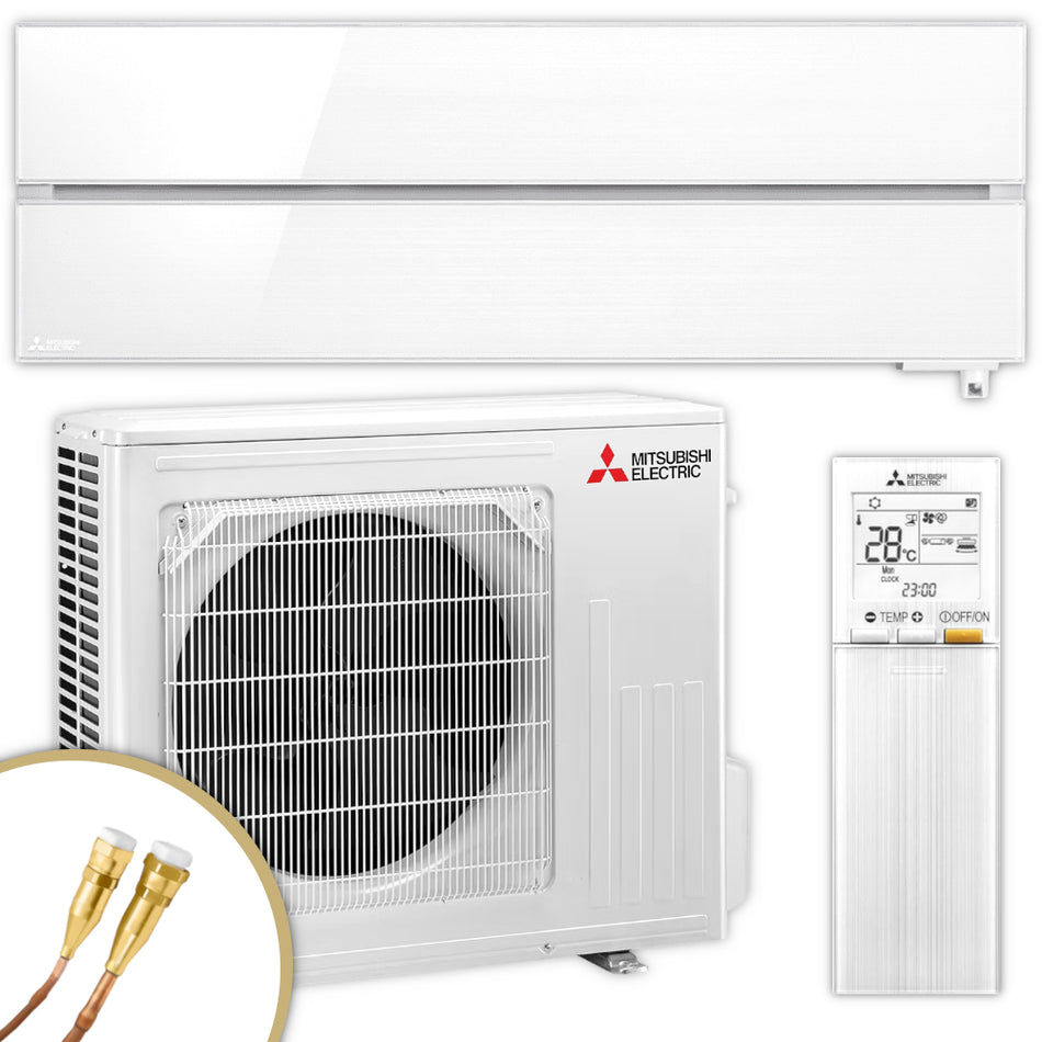 Mitsubishi Klimaanlage Set – MSZ-LN – Hyper Heating – Pearl White – 5,0 kW Quick