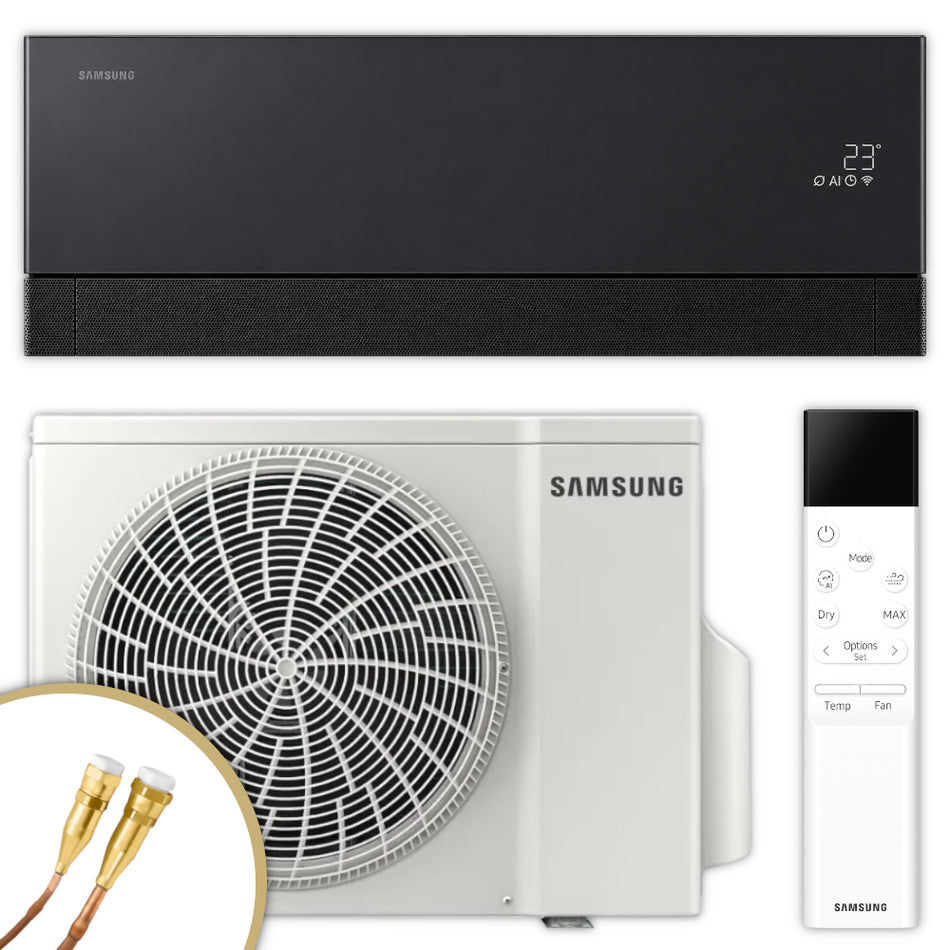 Samsung Split Klimaanlage Set – WindFree Première+ – 3,5 kW – Schwarz – Quick-Co