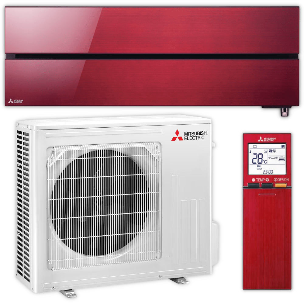 Mitsubishi Klimaanlage Set – MSZ-LN – Hyper Heating – Ruby Red – 5,0 kW