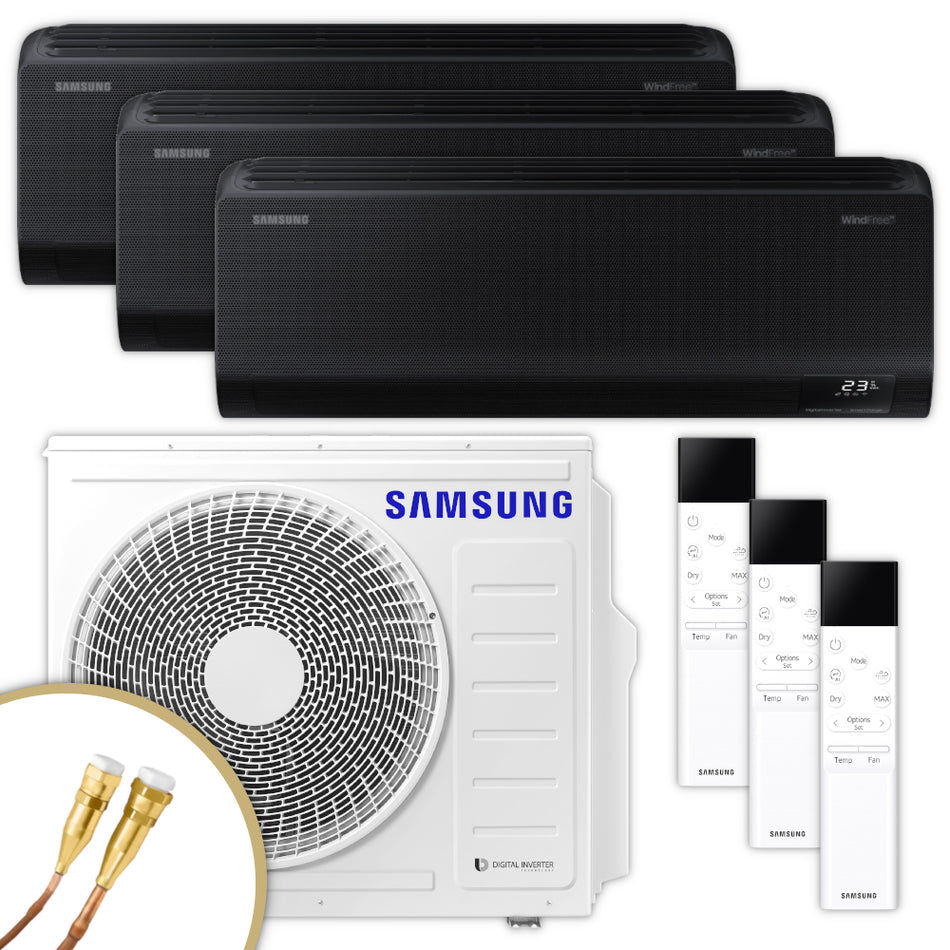 Samsung Klimaanlage – WindFree Avant – 2x2,5 kW + 3,5 kW – Schwarz – Quick-Conne