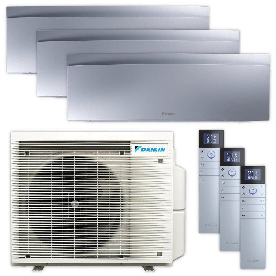 DAIKIN Multisplit Klimaanlage Set – Emura 3 – Silber – 3x 2,5 kW