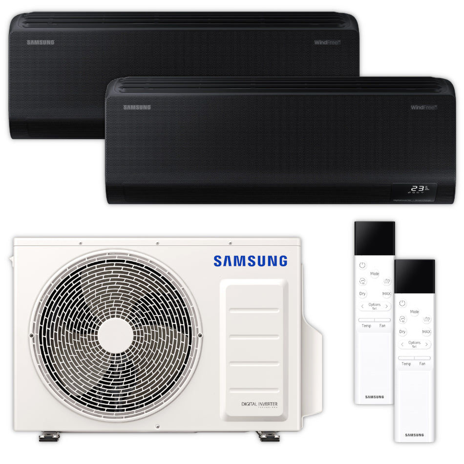 Samsung Multisplit Klimaanlage Set – WindFree Avant – 2,5 kW x 3,5 kW – Schwarz