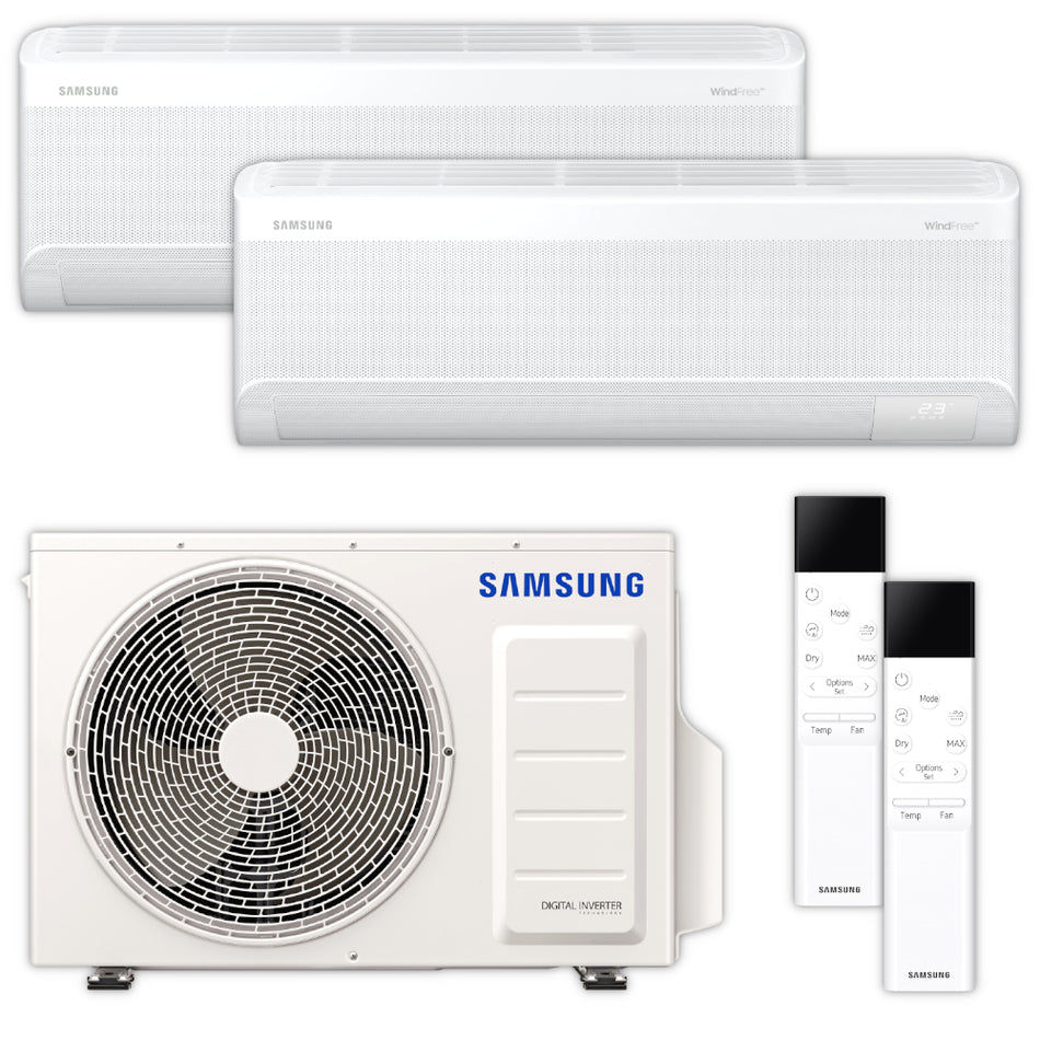 Samsung Multisplit Klimaanlage Set – WindFree Avant – 2,5 kW x 3,5 kW – Weiß