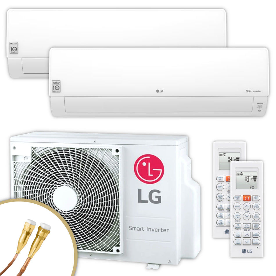 LG Multisplit Klimaanlage Set – DELUXE – 2,5 kW + 2,5 kW – Quick-Connect