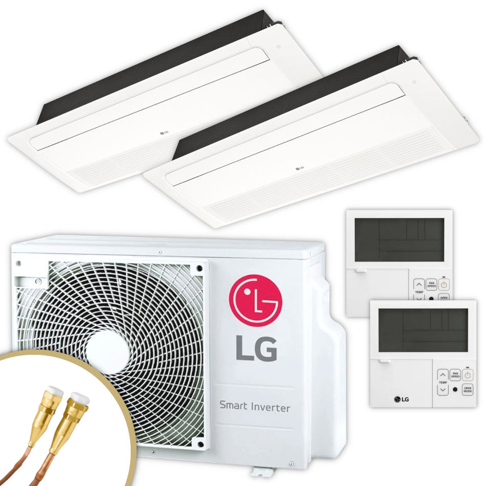 LG Multisplit Klimaanlage Decken-Set – 3,5 kW + 3,5 kW – Quick-Connect