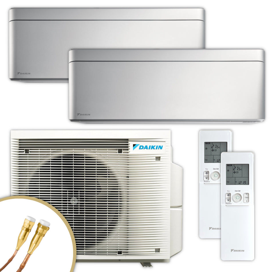 DAIKIN Multisplit Klimaanlage – Stylish – silber – 2,0 kW + 3,4 kW Quick Connect