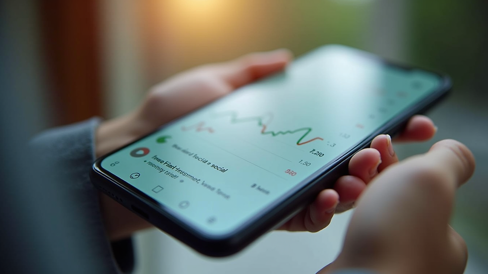 Close-up view of a smartphone displaying an investment social platform interface