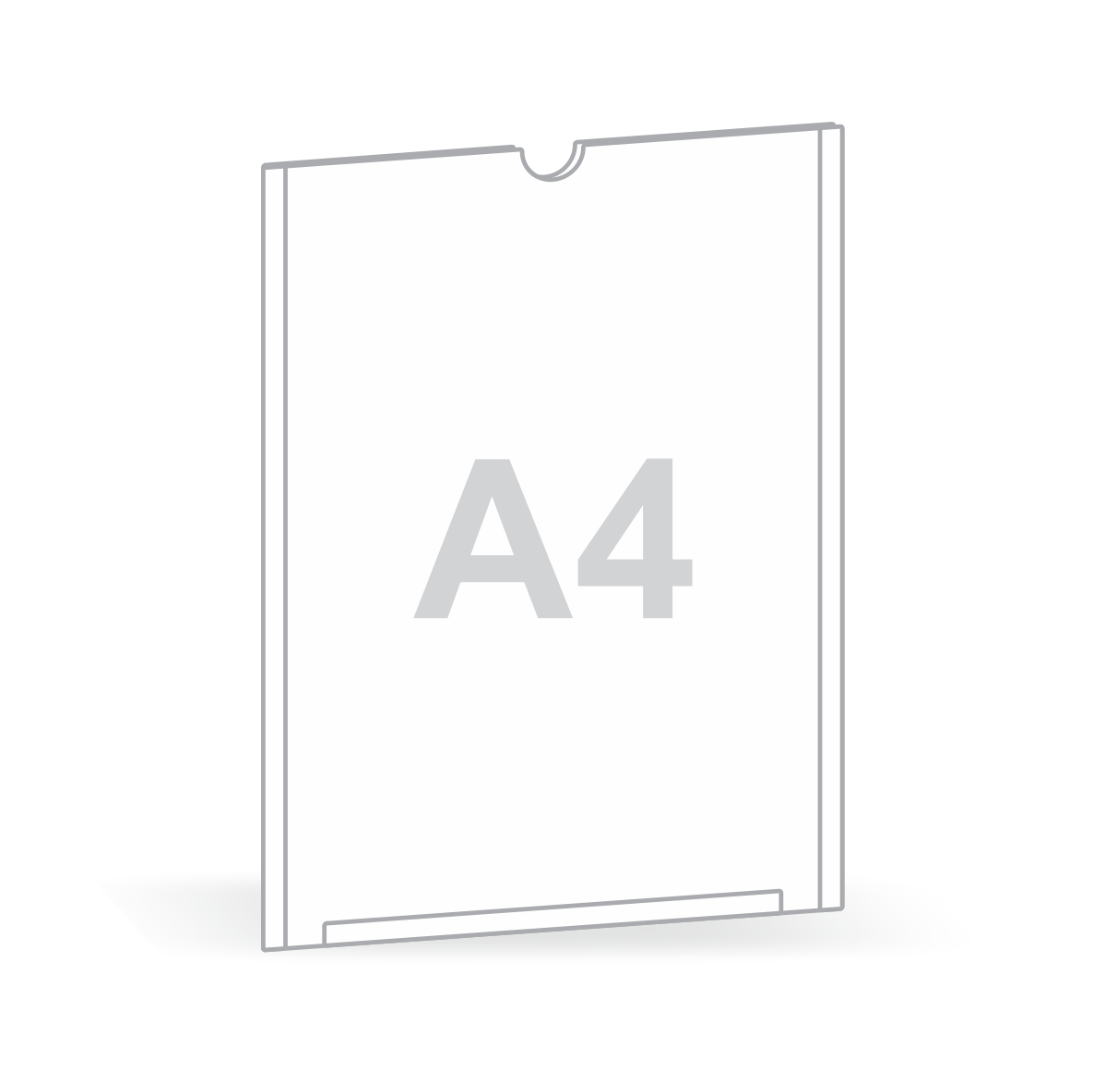 DPP.004 DISPLAY DE PAREDE VERTICAL A4 COM FILETE E COM FUNDO