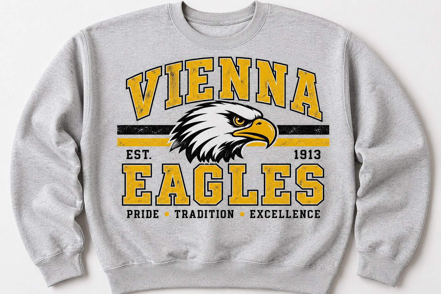 Vienna Eagles Vintage Sweatshirt – Black & Gold