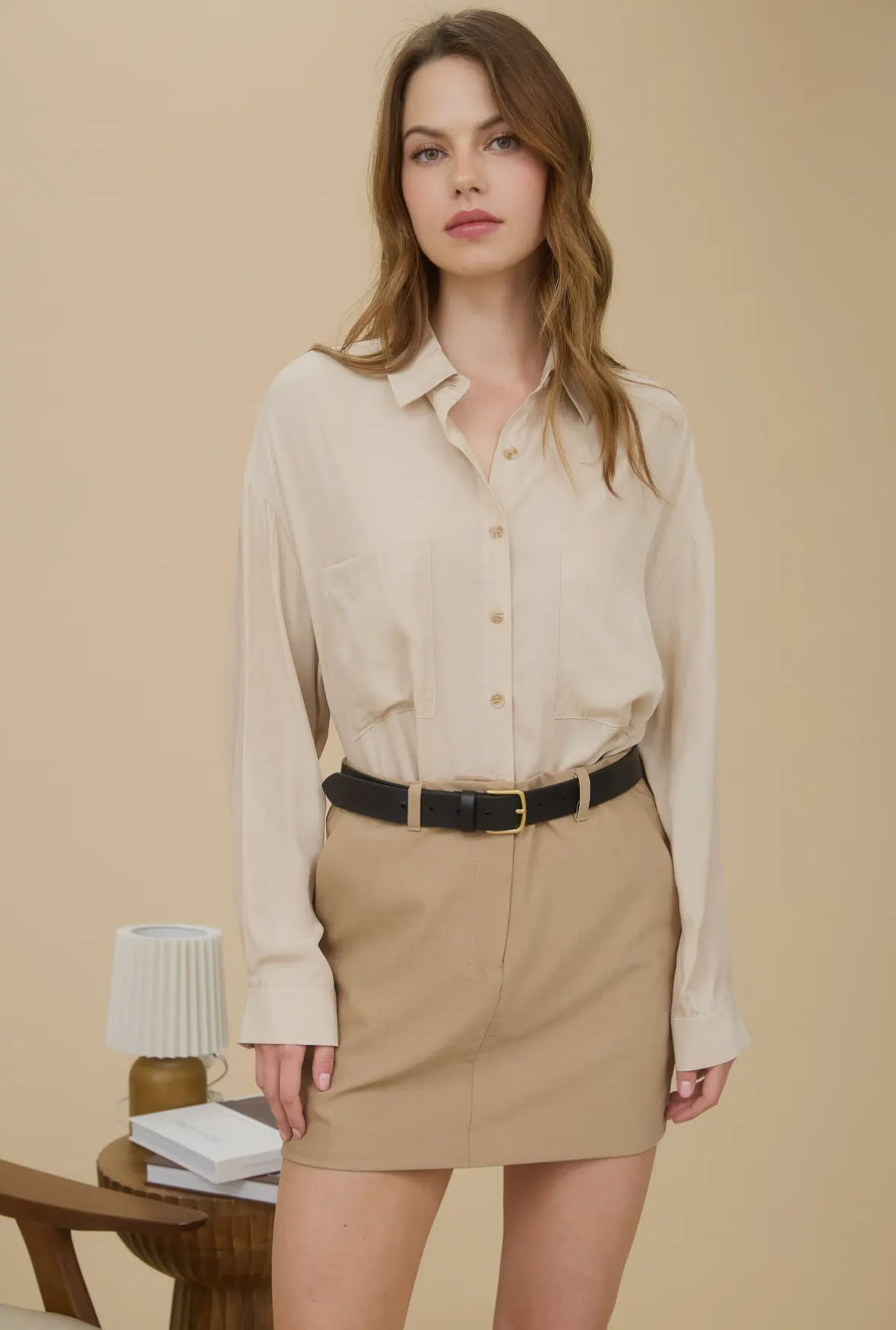 Sahara Luxe Button Down Blouse