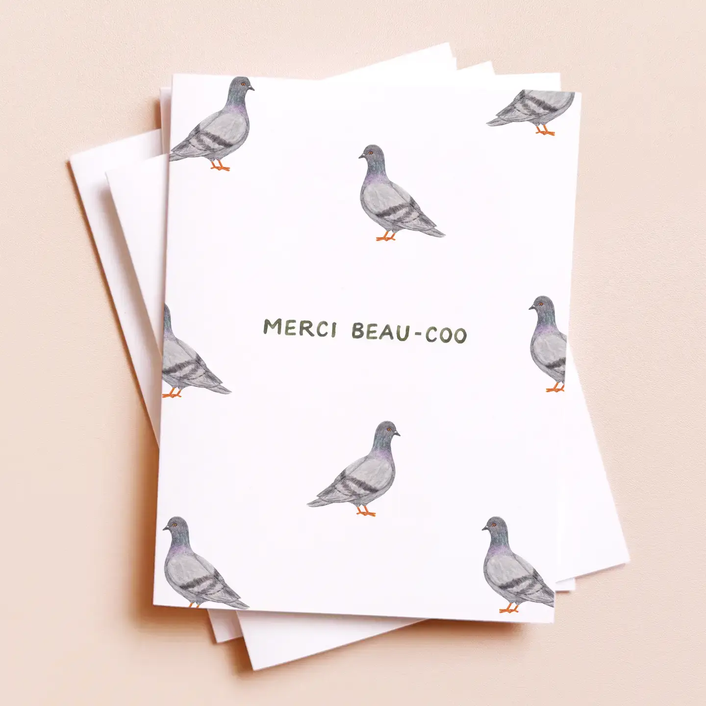 Merci Beau-coo Pigeon Card