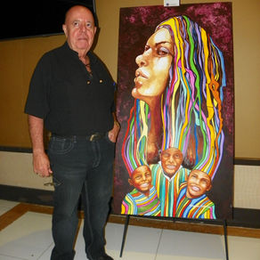 Pintor Armando Barrios, cautiva con su arte a muchos durante el 5to AfroFestival