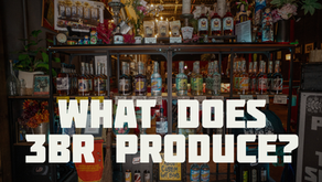 What does 3BR produce? Pictured: the bottle stand in the tasting room.