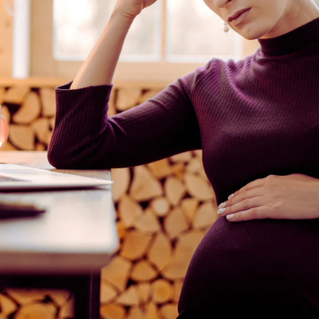 Image of a Stressed pregnant woman - IMA ART Luxury Surrogacy program takes care of surrogates during pregnancy