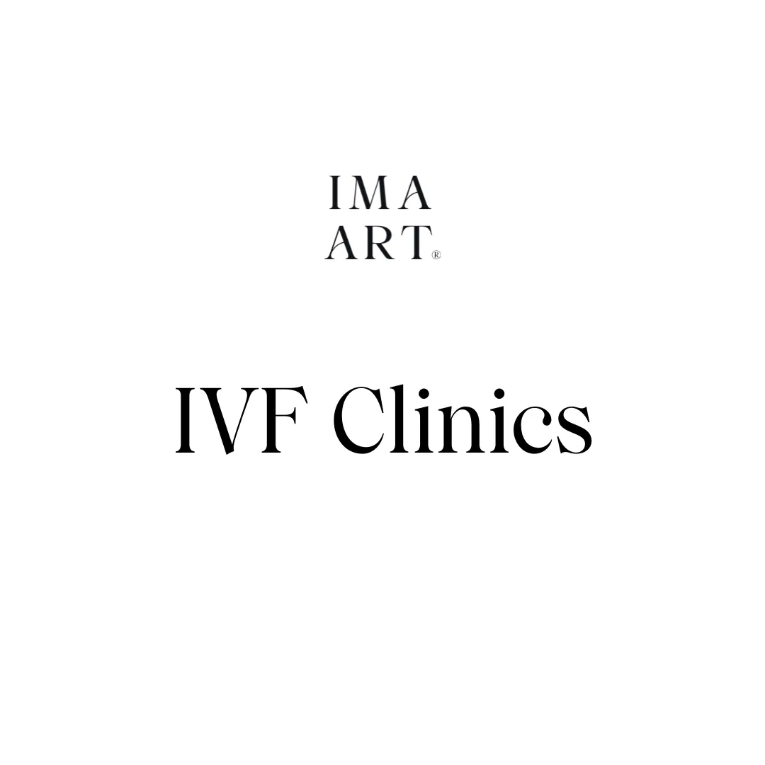 White background, black IMA ART logo and black text IVF Clinics 