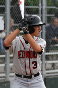 Riley Marsh stares down the Drake pitcher
