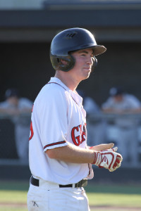 Sean McKenna on base after driving Connors in for the win