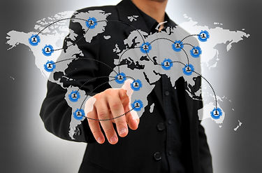 Businessman pressing an imaginary button