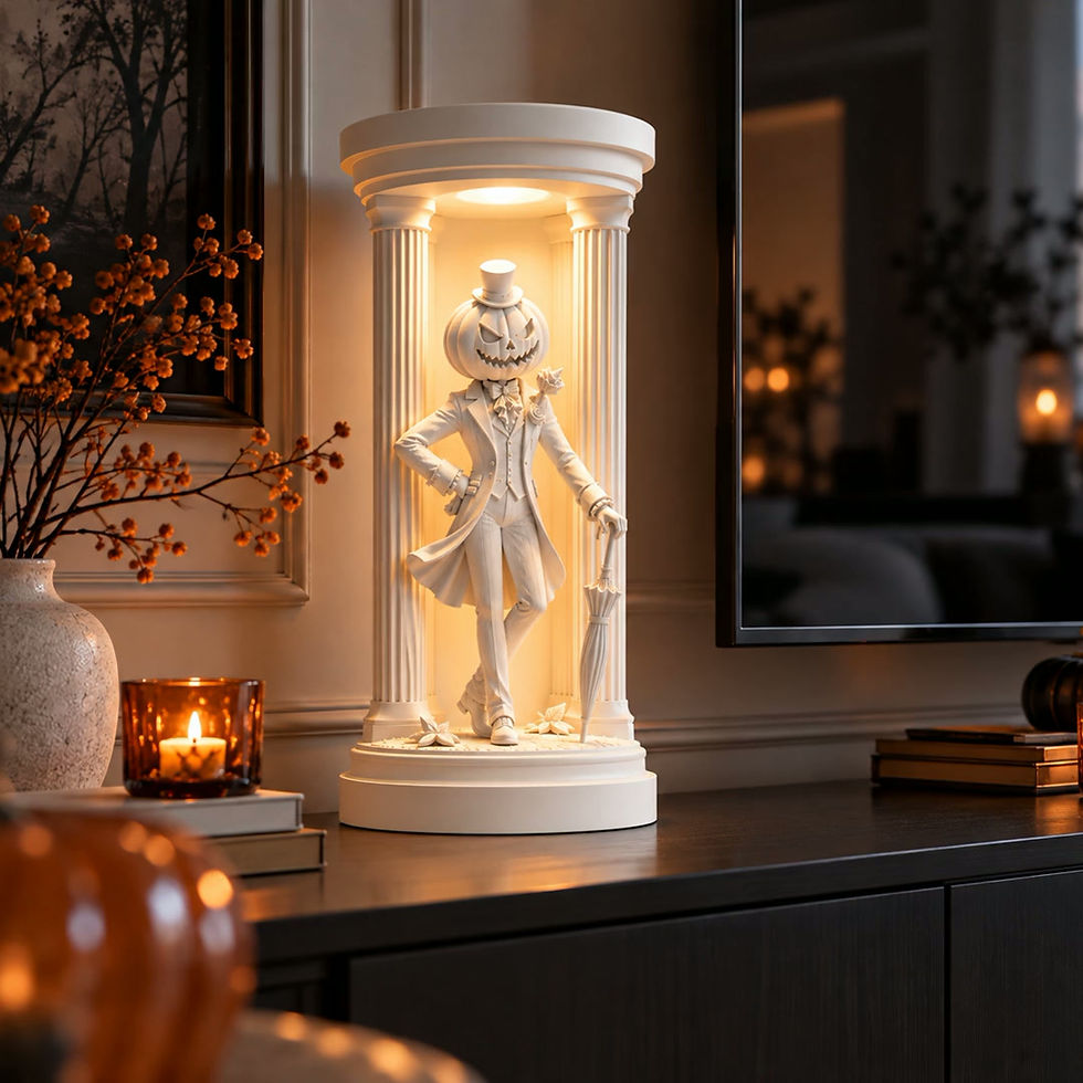 الصورة المصغرة: Halloween Balkabağı Beyefendi LED Lamba – Gotik Dekoratif Heykel Gece Lambası