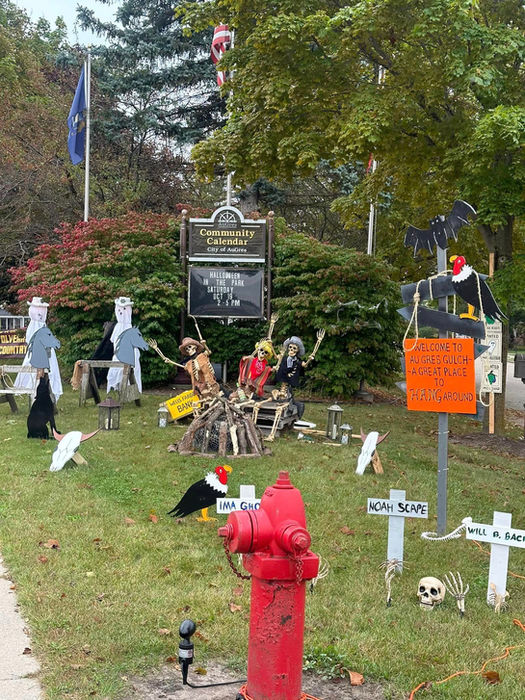 Community Halloween decorations