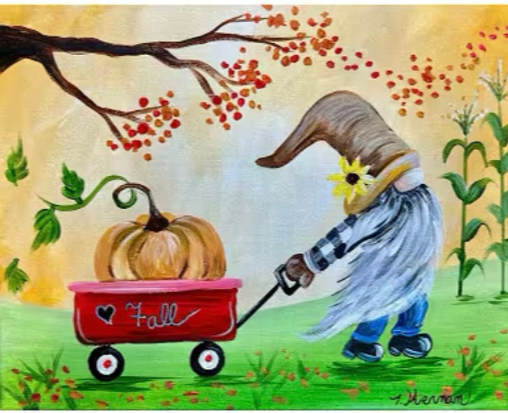Paint & Sip: Pumpkin Wagon Gnome