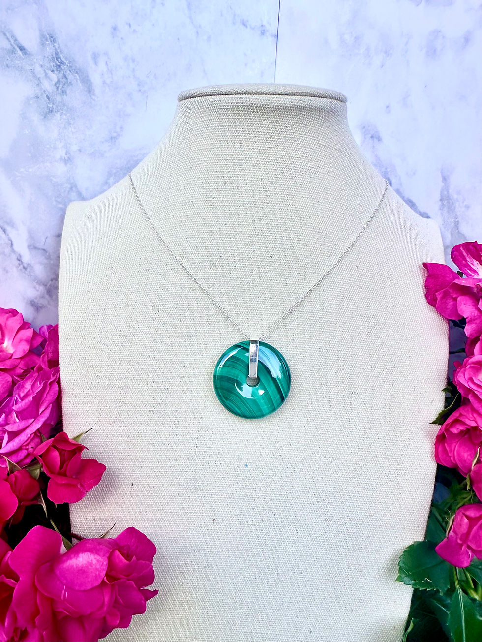Malachite Donut Pendant