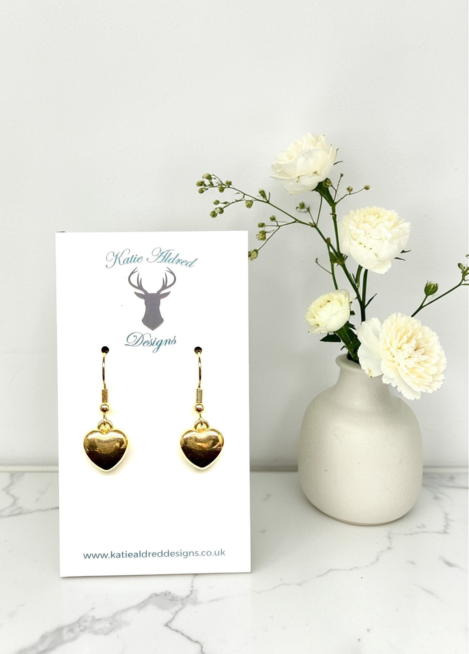 Charm Earrings - Large Heart (Gold or Silver)