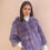 Miniatura: Giacca in Rex color glicine con cappuccio