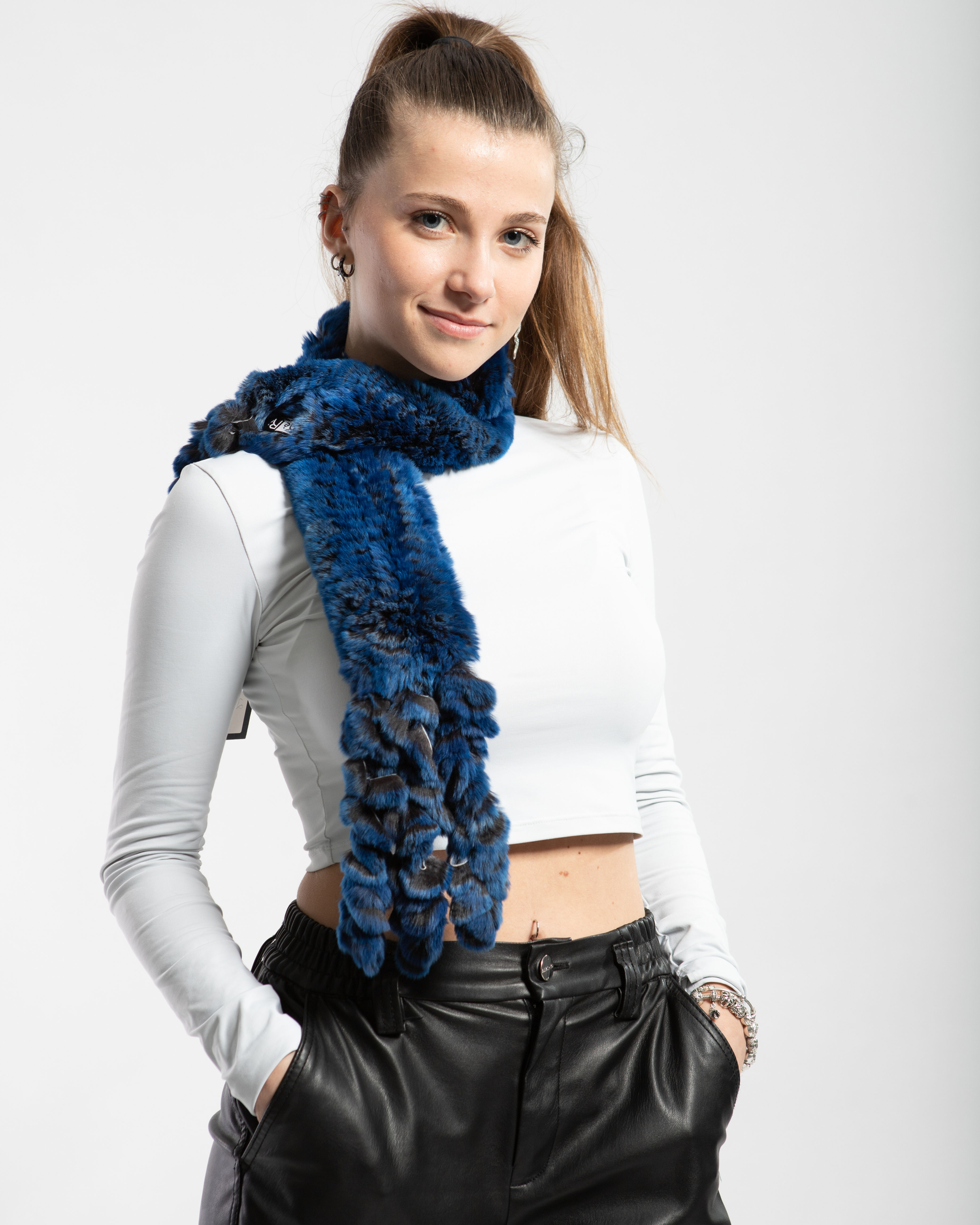 Sciarpa in Rex Blu e Nera