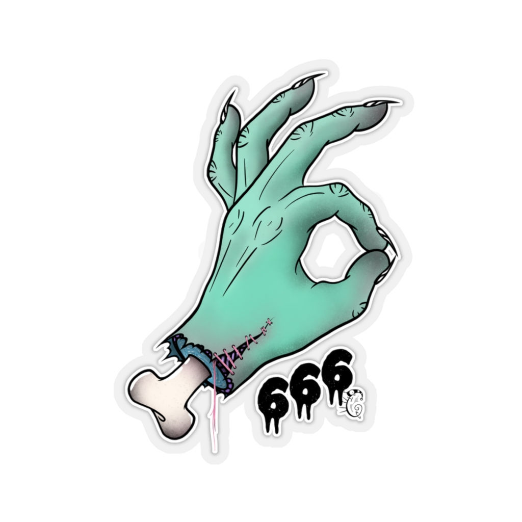 666 Hand Sign Sticker
