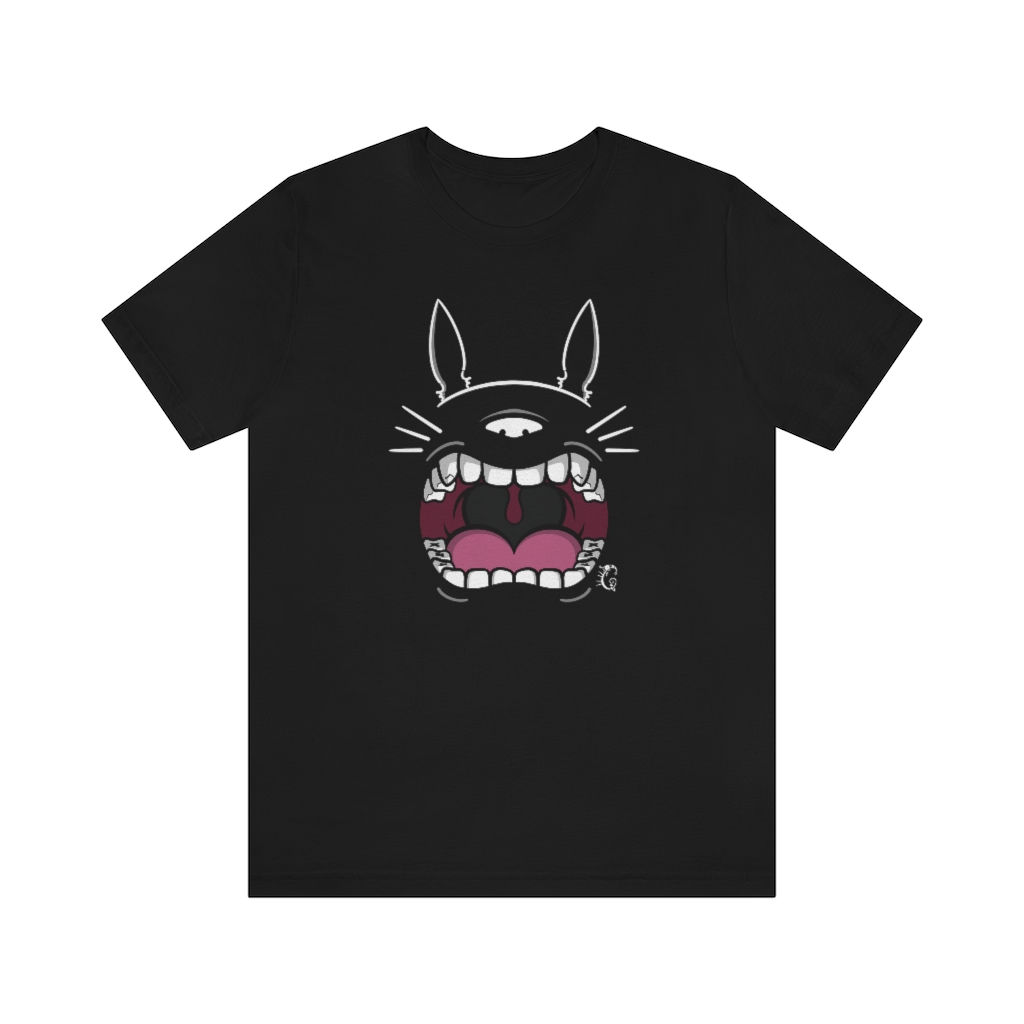 Unisex Jersey Short Sleeve Tee - Totoro Victory Screech (White Outline)