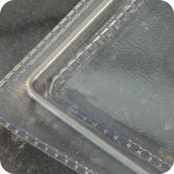 Miniaturbild: Drahtbügeltasche DIN A5 Querformat mit Klappe - Transparent